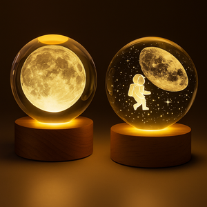 Dúo lámparas de Cristal 3D