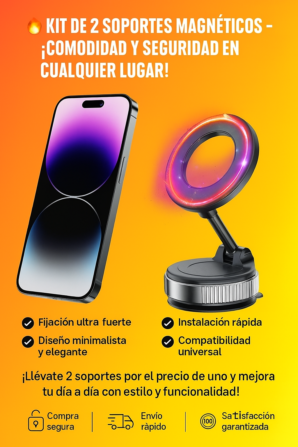 KIT DE 2 SOPORTES MAGNETICO