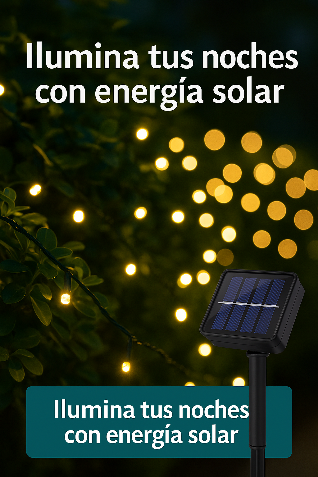 Luces Navideñas Solares LED Recargables — Ilumina sin gastar energía