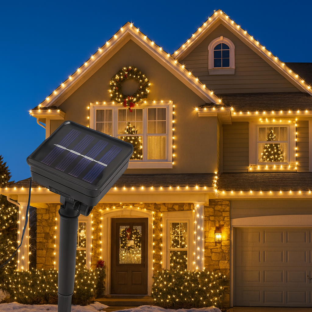 Luces Navideñas Solares LED Recargables — Ilumina sin gastar energía