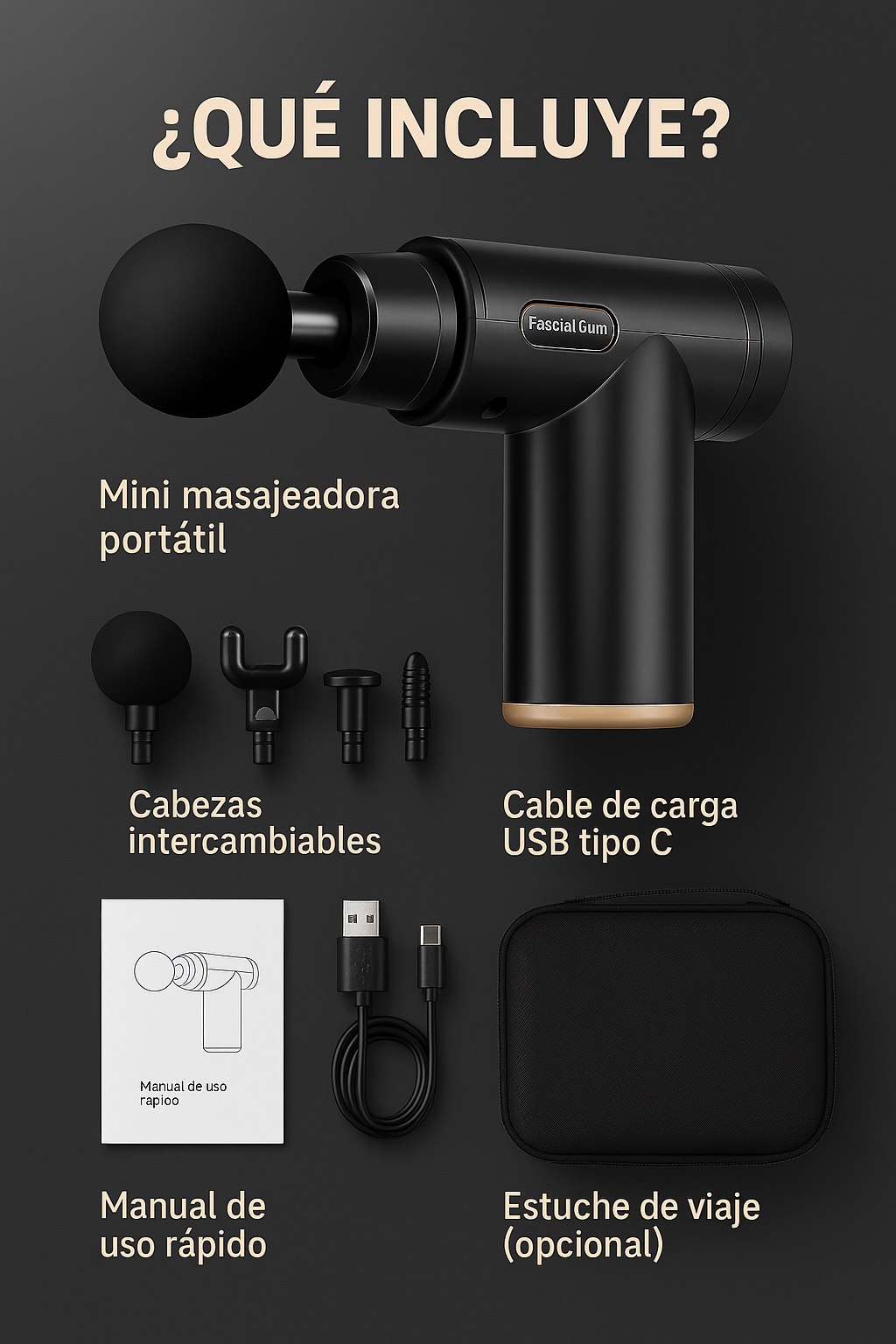 PISTOLA MASAJEADORA PORTATIL