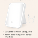 ESPEJO DE MAQUILLAJE TACTIL LED