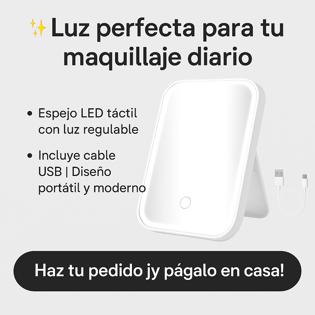 ESPEJO DE MAQUILLAJE TACTIL LED